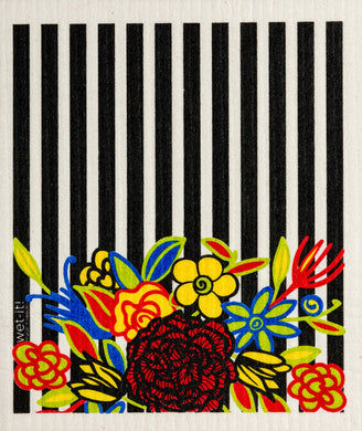 Striped Floral Swedish Cloth