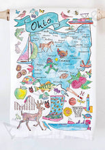 Ohio State Map  Kitchen Towel