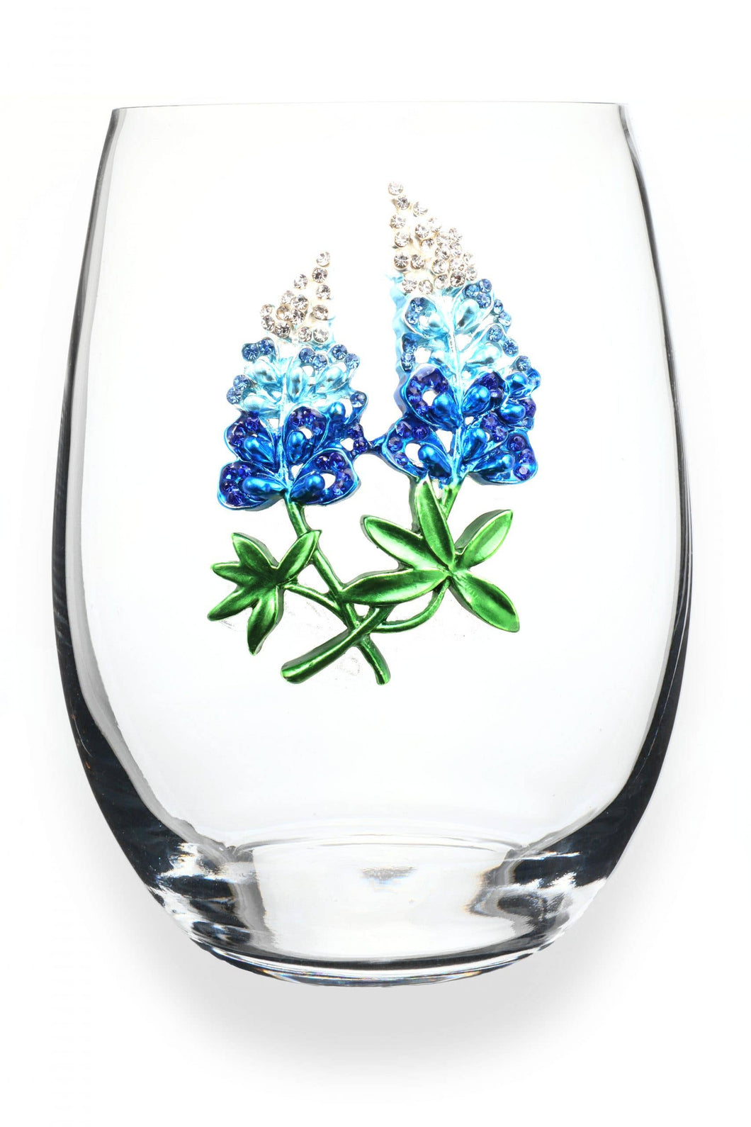 Bluebonnet Jeweled Stemless Wine Glass