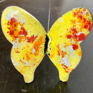 Yellow Copper Enamel Butterfly