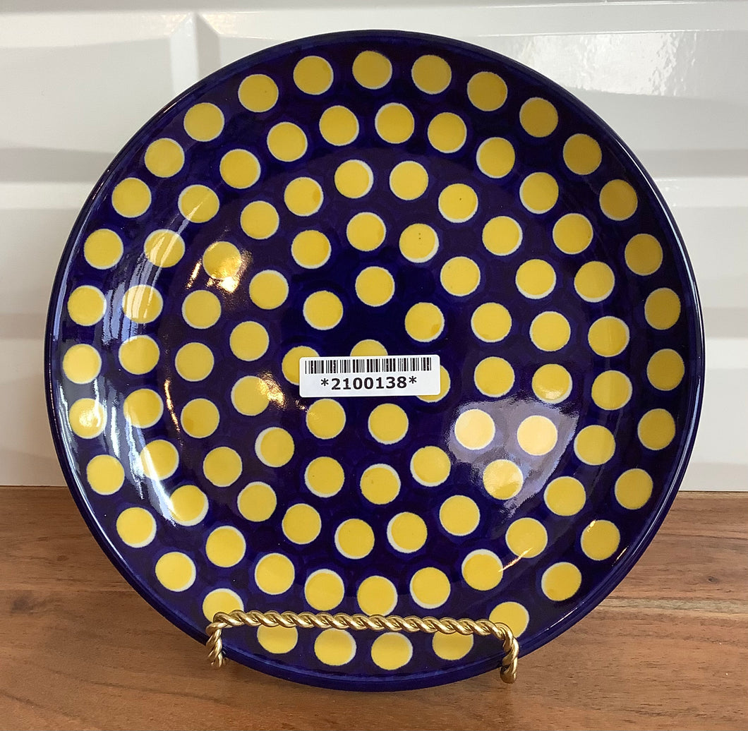 Blue with Yellow Dots Salad Plate