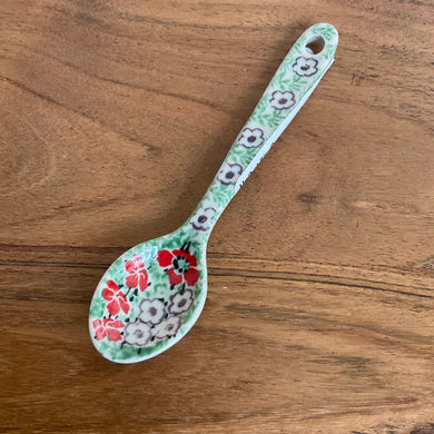 Unikat 5in Green and Red Flower Spoon