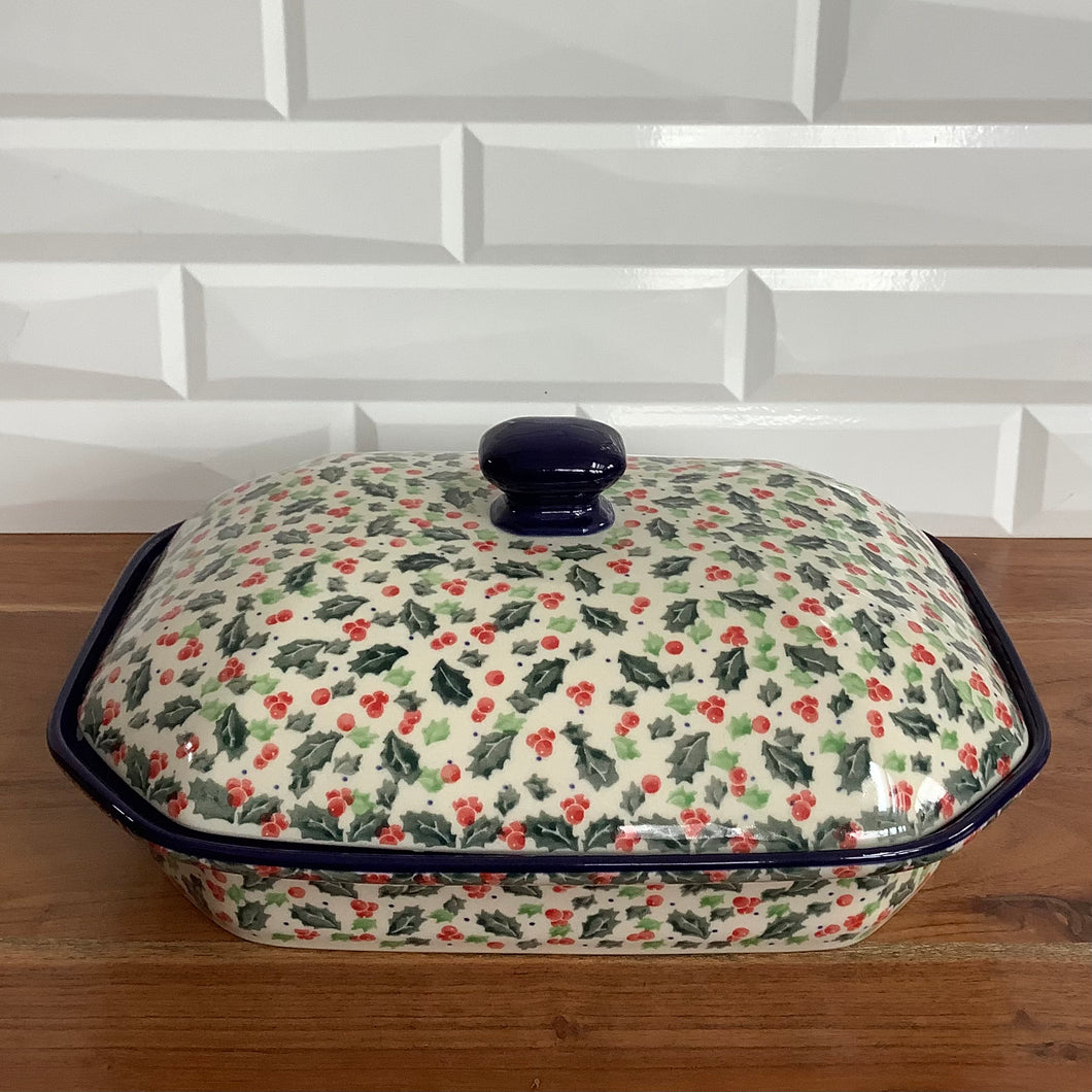 Unikat Holly Berry Covered Rectangular Baker