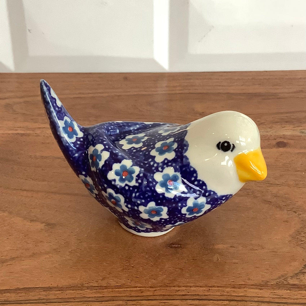 Blue Flower Bird Figurine