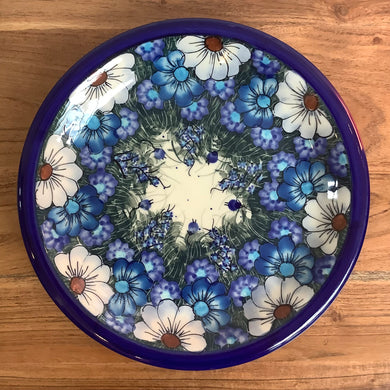 Kalich blue and white flower dinner plate