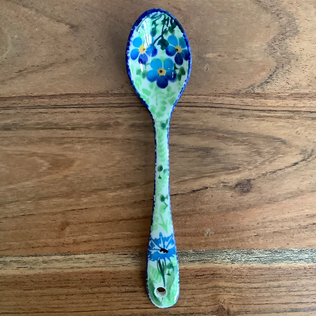Kalcih medium blue flower handle spoon